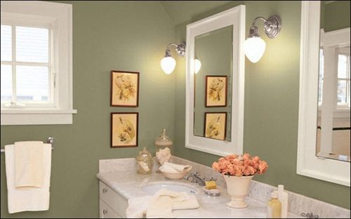 Дизайн ванной комнаты с окрашенными стенами